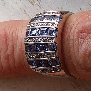 925 & Blue Gemstone Suzanne Somers Ring